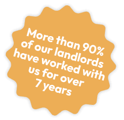 Sticker More then 90of our landlords have worked with us for over 7 years 03